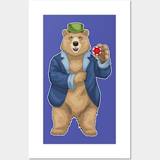 Bear Poker Poker chips Posters and Art